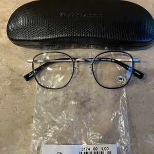 Eye bobs Readers +1.00 Black Metal Frame Glasses with Case